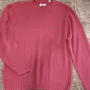 Vintage Chaps Men's Crewneck Sweater in Burgundy Mens Size:L